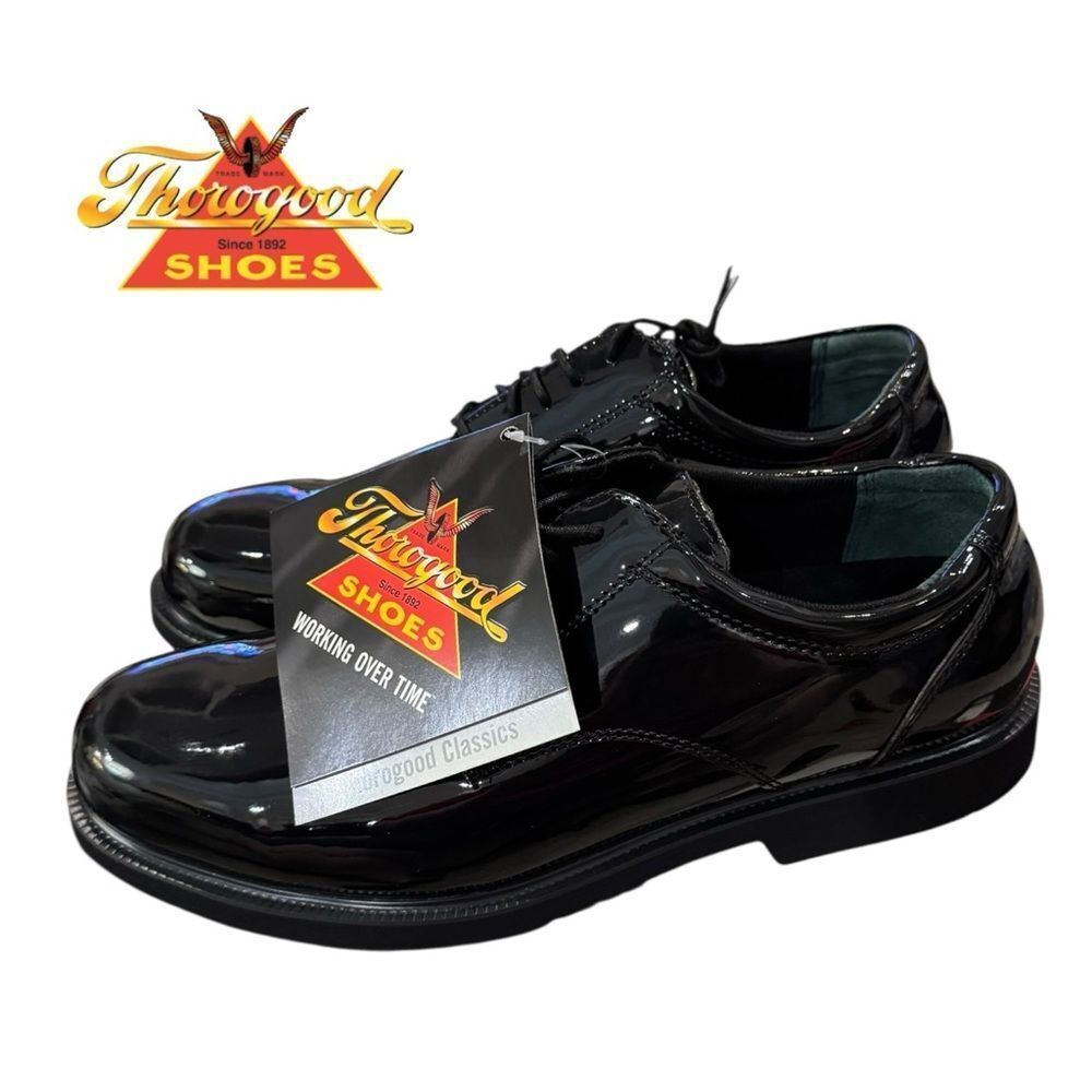 New Thorogood Men's Poromeric Academy Oxford Black Dress Shoes 14 14XW